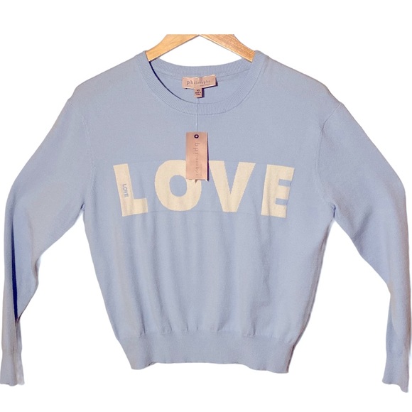 Philosophy Tops - LOVE Baby Blue Sweater